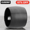 AETHER Domed Black Tungsten Carbide Ring with Brushed Finish - 20 mm ~ (G65-202)