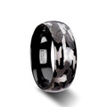 ADMIRAL Domed Black Tungsten Carbide Ring with Black and Gray Camo Pattern - 8mm ~ (G65-193)