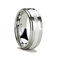 HADRIAN Raised Center Tungsten Carbide Ring with Palladium Inlaid - 8mm - (H65-150)