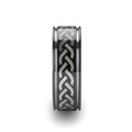 Thorsten Rings KILMORE Celtic Pattern Black Tungsten Carbide Ring - 8mm ~ (H65-312)