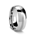 NELSON Domed Titanium Ring with Brushed Stripe - 8 mm ~ (H65-595)