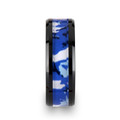RECOIL Black Ceramic Ring with Blue and White Camouflage Inlay - 8mm ~ (H65-817)