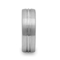 UPTON Titanium Brushed Finish Mens Wedding Ring with Polished Grooved Center - 8mm ~ (J65-155)