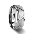 VESTIGE Tungsten Ring with Triangle Angle Grooves and Raised Center - 8mm ~ (J65-184)