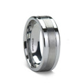 MAGNUM Flat Titanium Wedding Ring with Brushed Center and Polished Edges - 8 mm ~ (H65-439)