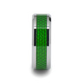Thorsten Rings VERMONT Tungsten Carbide Ring with Emerald Green Carbon Fiber Inlay - 8mm