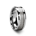 Thorsten Rings ULTIMUS Beveled Tungsten Carbide Ring with White Carbon Fiber Inlay 4mm - 12mm