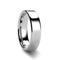 CALEDONIA Flat Polish Finished Cobalt Chrome Ring for Men and Women - 4 mm - 8 mm