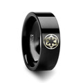 Galactic Empire Emblem Star Wars Black Tungsten Engraved Ring - 4mm, 8mm