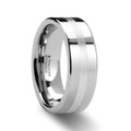 GEMINI Pipe Cut Tungsten Carbide Ring with Silver Inlaid - 6mm & 8mm