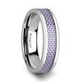 IRIS Beveled Tungsten Carbide Ring with Purple Carbon Fiber Inlay - 4mm & 6mm