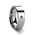 KNOXVILLE Flat Polished Tungsten Carbide Black Diamond Ring - 6mm & 8mm