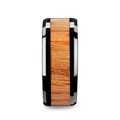 OBLIVION Red Oak Wood Inlaid Black Ceramic Ring with Bevels - 6mm - 10mm