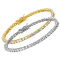 Tennis Bracelet 5.5 to 19.5-Carats 18K Gold Plated Sterling Silver GRA Lab Certified Moissanite 3mm, 4mm, 5mm, 6mm