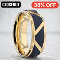FLEMING Titanium Interlocking Infinity Symbol Flat Brushed Wedding Ring - Polished Grooves Comfort Fit - 8mm