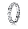 Eternity Band Ring 4mm Round Brilliant-cut GRA Lab Certified D/VVS1 Moissanite Prong Set 18K White Gold-plated Sterling Silver
