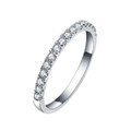 Ladies Wedding Band 2mm Set with 17 GRA Lab Certified D/VVS1 Moissanite 18K White Gold-plated Sterling Silver