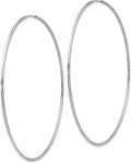 Gold Hoop Earrings 14K White Yellow Gold Polished Endless Tube Hoop Earrings 1.25mm Thickness