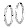 Gold Hoop Earrings 14K Yellow White Gold Polished & D/C Endless Hoop Earrings 3mm Thickness
