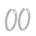2.88-Carats Large Inside/Outside 31mm Hoop Earrings GRA Lab Certified Moissanite Diamonds Platinum-plated Sterling Silver 2.88-Carats Large Inside/Outside 31mm Hoop Earrings GRA Lab Certified Moissanite Diamonds Platinum-plated Sterling Silver