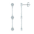 5/8-Carat Tassle Dangle GRA Lab Certified Moissanite Earrings Sterling Silver - Bezel Set 6-Stones