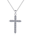 Cross Necklace GRA Lab Certified D/VVS1 Moissanite in Sterling Silver