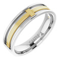 14K-White-and-Yellow-Gold-Horizontal-Raised-Cross-Design-7mm-Width-Wedding-Band-Side-View1