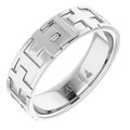 Platinum-Raised-Cross-Eternity-Design-7mm-Width-Wedding-Band-Side-View1