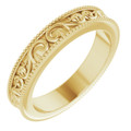 Ladies-White,-Yellow,-or-Rose-Gold-Sculptured-Design-with-Milgrain-Edge-4mm-Wedding-Band-Side-View1
