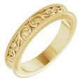 Ladies-White,-Yellow,-or-Rose-Gold-Sculptured-Design-with-Milgrain-Edge-4mm-Wedding-Band-Side-View1