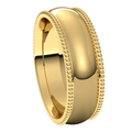Yellow-Gold-6mm-Half-Round-Comfort-Fit-Beaded-Edge-Wedding-Band-Side-View1