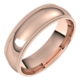 Rose-Gold-6mm-Comfort-Fit-Double-Milgrain-Edge-Wedding-Band-Side-View1