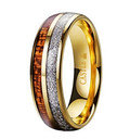 Hawaii-Koa-Wood-and-Imitated-Meteorite-Inlay-6mm-Gold-Tungsten-Comfort-Fit-Wedding-Band-Side-View1