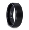 Black-Matte-Brushed-Tungsten-with-Beveled-Edges-8mm-Comfort-Fit-Wedding-Band-Side-View1