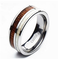 Natural-Hawaii-Koa-Wood-with-Deer-Antler-Inlay-8mm-Flat-Tungsten-Comfort-Fit-Wedding-Band-Side-View1