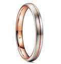 Rose-Gold-Brushed-Finish-Dome-Tungsten-with-Rose-Gold-Center-4mm-Comfort-Fit-Wedding-Band-Side-View1