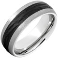 Serinium-Domed-8mm-with-Bark-Finish-and-Black-Ceramic-Inlay-Stone-Finish-Edge-Wedding-Band-Side-View1