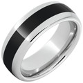 Serinium-Domed-8mm-with-4mm-Black-Ceramic-Inlay-Wedding-Band-Side-View1