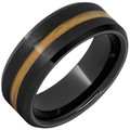 Black-Ceramic-Beveled-Edge-8mm-with-Chardonnay-Barrel-Aged-Inlay-Wood-Grain-Finish-Wedding-Band-Side-View1