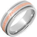 Serinium-Hammered-Design-8mm-Grooved-Edge-and-2mm-14K-Rose-Gold-Inlay-Wedding-Band-Side-View1