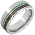 Serinium-Pipe-Cut-8mm-Band-with-Bourbon-Barrel-Aged-Wood-and-Blue-Turquoise-Inlay-Wedding-Band-Side-View1