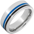 Serinium-Pipe-Cut-8mm-with-Blue-Line-Inlay-Black-Line-Inlay-Wedding-Band-Side-View1