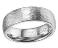 Hammered-Dome-Brushed-Finish-Comfort-Fit-Tungsten-Wedding-Band-Horizontal-View1