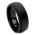 Black-Tungsten-High-Polished-Dome-8mm-Wide-Wedding-Band-Full-View