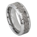 Tungsten-Ring-with-Hammered-Center-and-Notched-Beveled-Edges-8mm-Wedding-Band-Full-View-1