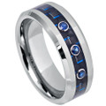 Tungsten-Ring-with-3-Bezel-set-Blue-Sapphires-in-Woven-Blue-Carbon-Fiber-Inlay-8mm-Wedding-Band-Full-View-1