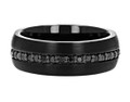 Black-Sapphires-Eternity-Set-in-Black-Tungsten-Comfort-Fit-8mm-Domed-Wedding-Band-Horizontal-View