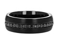 Black-Sapphires-Eternity-Set-in-Black-Titanium-Comfort-Fit-8mm-Domed-Wedding-Band-Horizontal-View