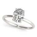 Diamond Solitaire Oval Cut Engagement Ring - 1/2 Carat  IGI Certified VS1-VS2 E-F - in 14K 18K Gold and Platinum