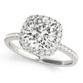 Engagement Rings Halo Cushion Diamond .5 to 3 Carats Bridal Set French Pave 14K,18K White Yellow Gold or Platinum 